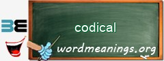 WordMeaning blackboard for codical